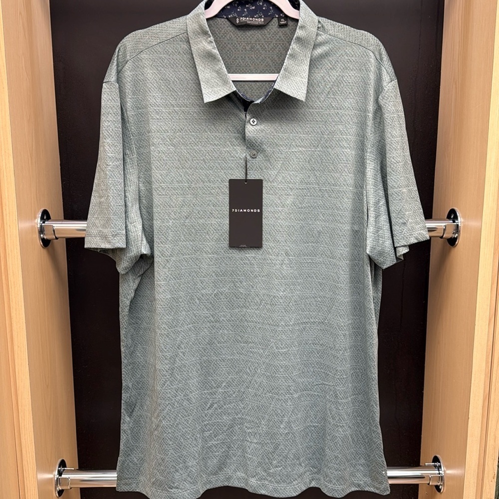 7 Diamonds Playing Through Performance Seamless Golf Polo Shirt XL